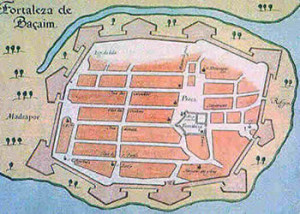 Velha mapa de Baçaim (Vasai)